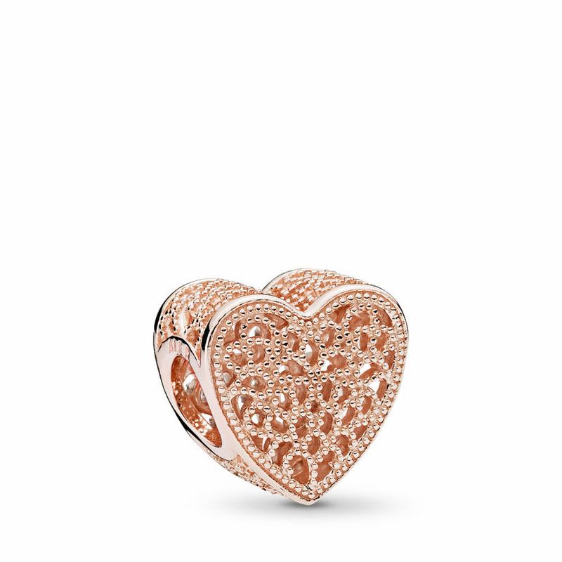 Pandora Filigree & Beaded Heart Charm - Pandora Rose - Canada | CV5190QP